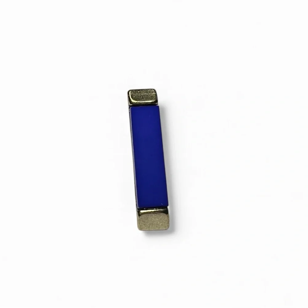 Gold Bar Ring/ Resin~Royal Blue/Gray Colors